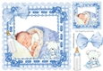 Sweet baby boy in bow frame with his bottle 8x8