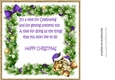 cute puppy and kitten in purple santa hats in festive frame 8x8 insert with verse