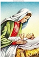 Lovely scene with mary and baby jesus with candle & star A4