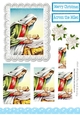 Lovely scene with mary and baby jesus on lace with pyramids