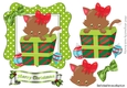 Peek a boo kitty in christmas present with bow