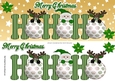 Green Ho!Ho! Ho! Santa with reindeers playing peek a boo DL