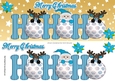 turq Ho!Ho! Ho! Santa with reindeers playing peek a boo DL