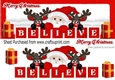 Believe in magical things! red santa & reindeers DL