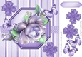 pretty purple roses in stripe/polkadot frame with bows and butterflies 8x8