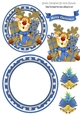 cute little reindeer with blue bells rocker card