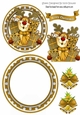 cute little reindeer with gold bells rocker card