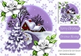 Lovely christmas scene with cottage & lilac tree 8x8