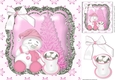cute sleepy snowman with pink christmas tree and bow silver frame 8x8