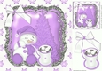 cute sleepy snowman with purple christmas tree and bow silver frame 8x8