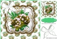winter gold roses with snow & white bow  8x8
