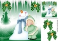 Cuddles with Mr Snowman With Mystical Frame & Green Bows 8X8
