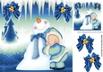 Cuddles with Mr Snowman With Mystical Frame & Blue Bows 8X8