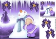 Cuddles with Mr Snowman With Mystical Frame & Purple Bows 8X8