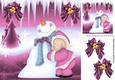 Cuddles with Mr Snowman With Mystical Frame & pink Bows 8X8
