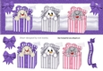 cute christmas peek a boo boxes with purple spot bows DL