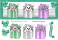 cute christmas peek a boo boxes with turq spot bows DL