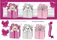 cute christmas  peek a boo boxes with cerise spot bows DL