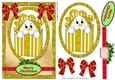 snowman in a gold box with bows in glitter frame with topper