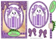 snowman in a purple box with bows in glitter frame with topper