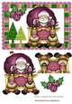 Here we go! off in my sleigh, with reindeers & pink toony holly