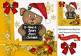 A Beary Merry Christmas in santa hat with holly 8x8 (Gold)