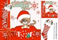Kitty & mouse hiding from santa in box and stocking 8x8
