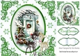 pretty front door with little deers in the snow (green)8x8