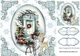 pretty front door with little deers in the snow (silver) 8x8