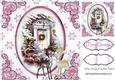 pretty front door with little deers in the snow (pink) 8x8