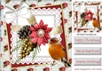 Lovely Robin With christmas arrangement and bow on lace 8x8
