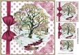 pretty winter scene bracket frame of trees with pink blow 8x8 & pyramids