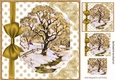 pretty winter scene bracket frame of trees with gold blow 8x8 & pyramids