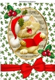 Cute kitty singing christmas carols with bow A4