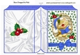 Cute kitty singing christmas carols with blue bow A5 Folded Book