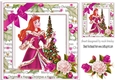 Pretty princess with christmas tree and pink bow 8x8