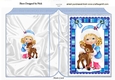 Cute little girl with a little deer and blue bows A5 Folded book