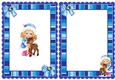 Cute little girl with a little deer and blue bows A5 insert