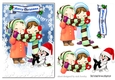 Cute children braving the snow with kitty A5