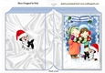 Cute children braving the snow with kitty A5 Folded book