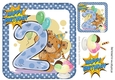 cute teddy with ice cream and balloons 2nd Birthday 8x8