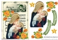 Lovely Mary holding baby jesus with carol & gold roses A5