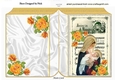 Lovely Mary holding baby jesus with carol & gold roses a5 folded book