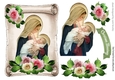 Mary Holding baby jesus on a scroll, with roses A5