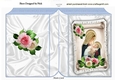 Mary Holding baby jesus on a scroll, with roses A5 Folded book