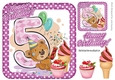 ted with party poppers ice cream & cake 5th birthday 8x8