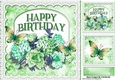 pretty green flowers & butterflies on a plaque for that special person 8x8