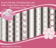 8 lovely pink baby girls backing paper