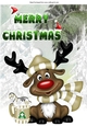 reindeer dressed for winter with his hot choc A4