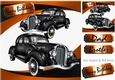 Lovely Vintage car in brown abstract frame 8x8